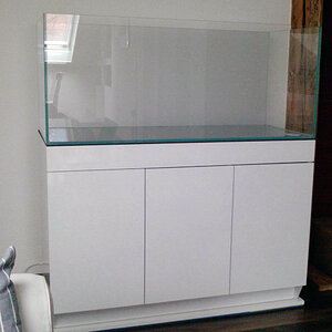 300l Weißglas mit Wave Unterschrank